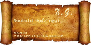 Neuhold Gyöngyi névjegykártya